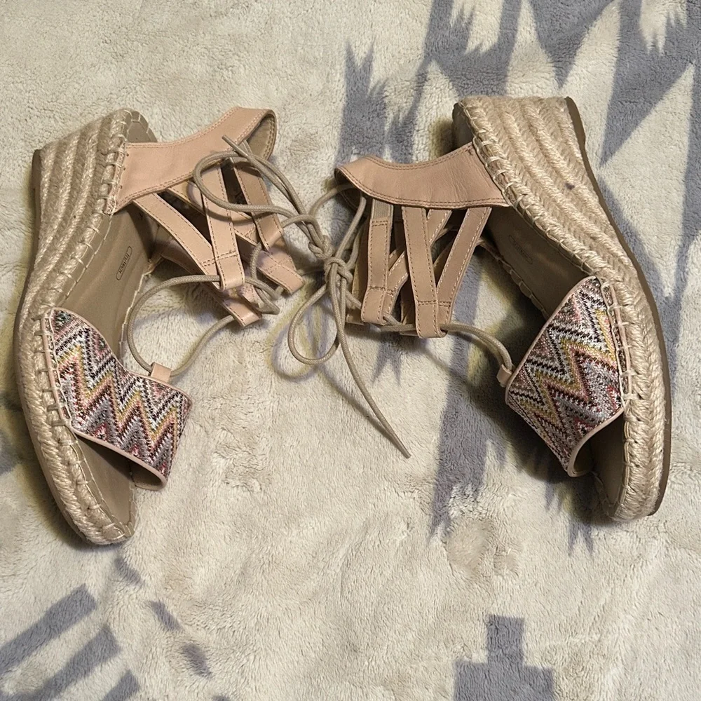 Rockport Beige and Multicolor Espadrille Sandals